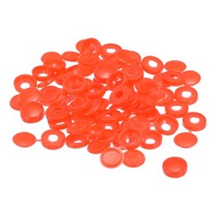 100Pcs 5mm Hinged Screw Cover Caps Plastic Fold Screw Snap Covers Red