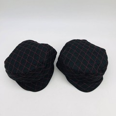Guard Line 490714 Welders Skull Cap Quilted Black Red Cross Stitching 7in 2pk