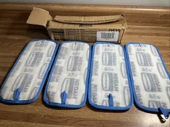 4 Pack Q820 Rubbermaid HYGEN 18 inch Microfiber Damp Mop Blue New