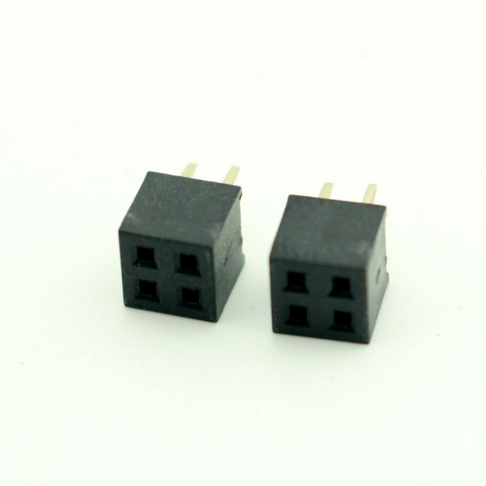 100pcs Pitch 2mm 2×2 Pin 4 Pin Female Double Row Straight Pin PCB Header Strip