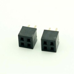 100pcs Pitch 2mm 2×2 Pin 4 Pin Female Double Row Straight Pin PCB Header Strip