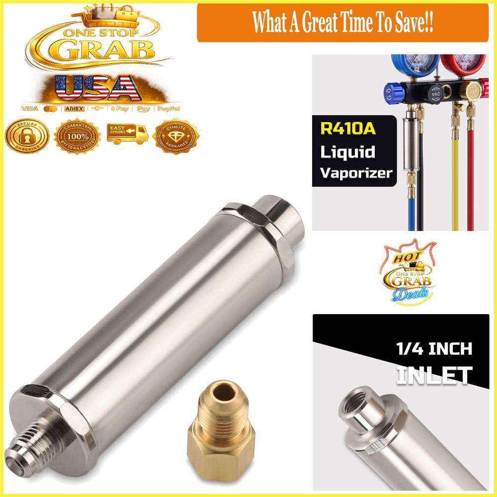 HVAC R410A Liquid Vaporizer Manual Pressure Check Valve Charger 1/4 Inch