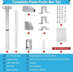 Surface Vertical Rod Exit Device, 27.5” Commercial Emergency Panic Exit Device