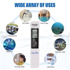 PH Meter, TDS&EC PPM Meter Water Tester for Household Drinking,Pool and Aquarium