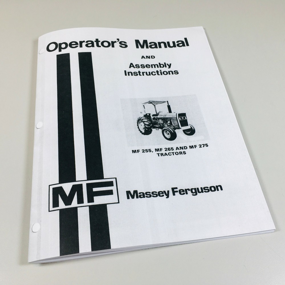 Massey Ferguson Mf 255 265 275 Tractor Operators Owners Manual Assembly Lube