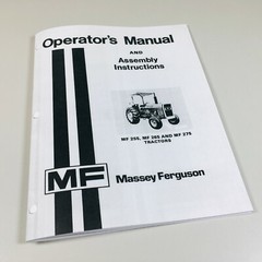 Massey Ferguson Mf 255 265 275 Tractor Operators Owners Manual Assembly Lube