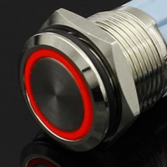 Waterproof Metal Push Button Switch with LED 5V 12V 24V 220V 12mm–22mm