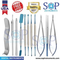 11X Dental Micro Surgical Periodontal Oral Surgery Kit BLUE by SOP Instruments