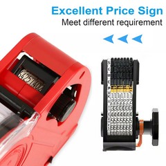8-Digit Price Tag Gun Marking Machine with Sticker Labels & Ink Roller