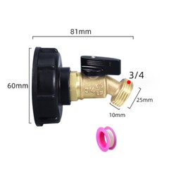 275-330 Gallon IBC Tote Water Tank Adapter 2″ Brass Fittings Valve Connector US
