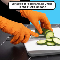 Wolverine Orange Nitrile Gloves, 8 Mil, Raised Diamond Texture 1000 Pcs Medium