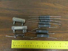 Assortment of 10 Power Resistors Various Values NOS