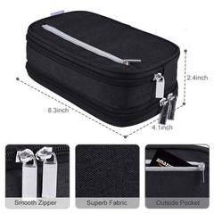 Large Capacity Pencil Case with 3 Multifunctional Compartments Pouch Holder for