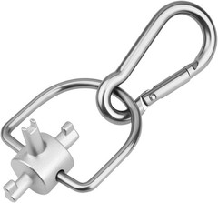 HVAC Refrigerant Locking Cap Key, 3-in-1 Valve Core Removal Tool, Silver