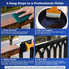 Rust Converter & Metal Primer – 35 Oz Black Anti-Rust Coating for Protection