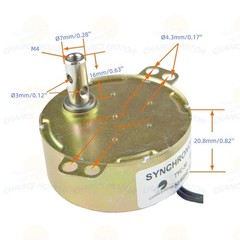 Efficient 110V AC Synchronous Motor 0.8-1RPM CW/CCW for Art Projects & Models