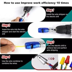 Wire Stripper For Drill Wire Stripping Twisting Tool Upgrade Electrical W/ Case