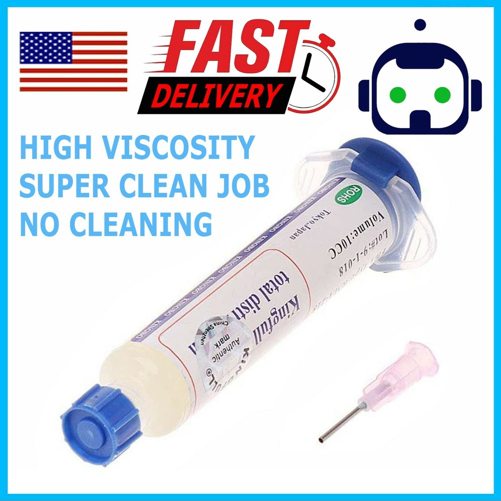 KINGBO RMA-218 Solder Flux Paste 10cc Syringe Tube Rework BGA Reball SMT SMD PCB