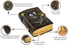 7×5 Book of Spells Leather Journal Grimoire Witch Notebook Vintage Diary