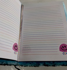 Fuzzy Blue Mushroom Note Journal Built In Puffy Bookmark 160 Pages By Iscream