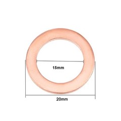 Copper Crush Washer 20 Pcs Set 15x20x1.5mm for Electrical and Plumbing