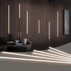 HAMRVL Wood Slat Wall Panels LED Recessed Lighting – 6pcs DC12V Adhesive Acou…