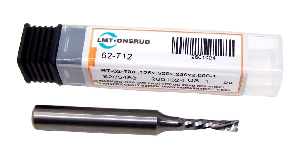 62-712 Onsrud 1/8″ Carbide 1 Flute O Flute Router .125″ Diameter .500″ Flute