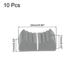 uxcell 4x1mm Gray White Potentiometer Knobs 10Pcs