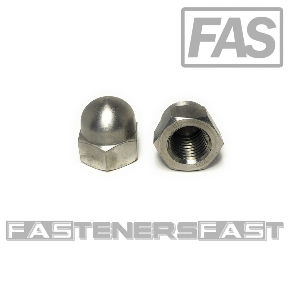 (1) 7/8-9 Stainless Steel Hex Acorn Cap Nuts 18-8 (1 Piece)