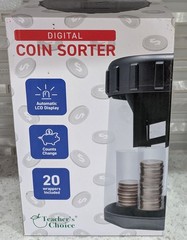 NEW Teacher’s Choice Digital Coin Sorter & Counter Automatic Bank w/20 Wrappers