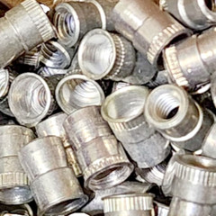(QTY:10) AUVECO 10268, 8-32 NUTSERT INSERT 1/4 HOLE STEEL TIN PLATED -”USA”