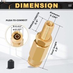 2 Packs 1/4″ Air Value Inflation Schrader Valve, Schrader Valve Adapter with Pus