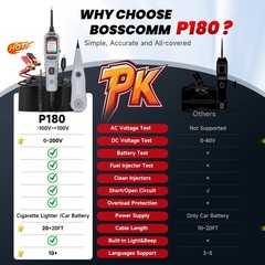 BOSSCOMM P180 Automotive Power Circuit Probe Tester, Wire Tracer, Battery/Fue…