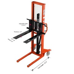 APOLLOLIFT Used 1100lbs Hydraculic Hand Manual Straddle Stacker 63″ Lift