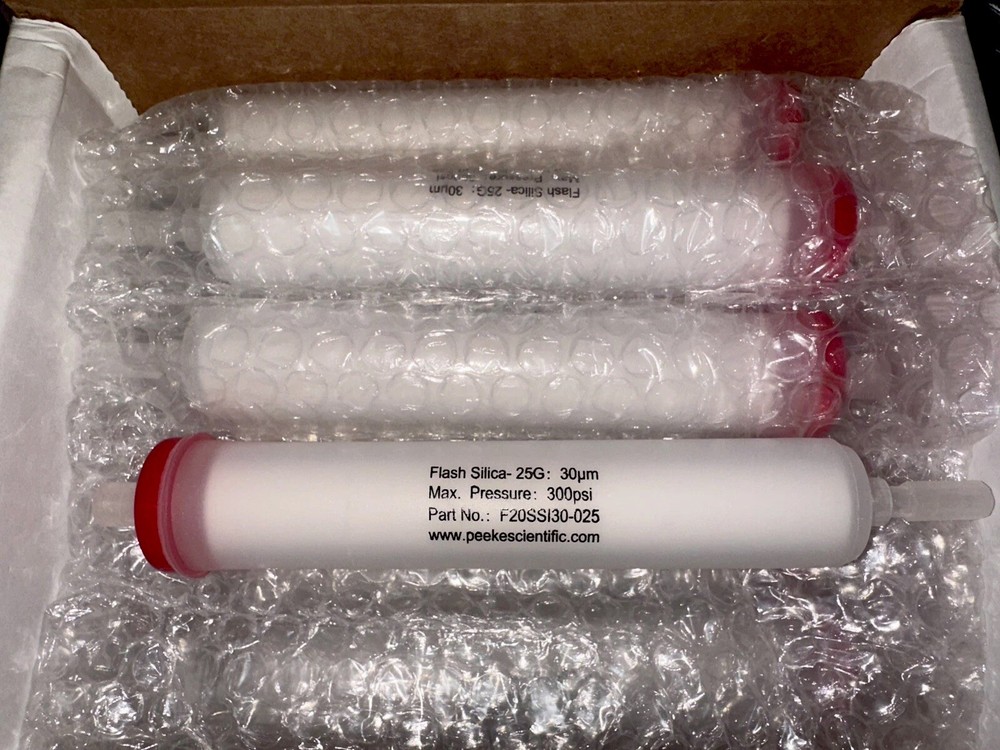Peeke Scientific Flash Cartridge 25g 30um 300psi Prep Chromatography Column Lab
