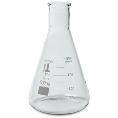 500ml Narrow Mouth Erlenmeyer Flask, 3.3 Borosilicate Glass (Single)