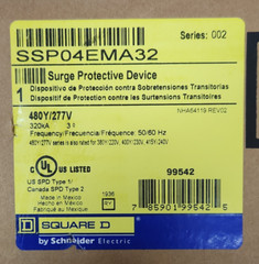 😎 NEW SQUARE D SURELOGIC SURGE PROTECTIVEDEVICE 480Y/277 VAC 3 PHASE SSP04EMA32