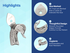 Dental Impression Trays XS, S,M, L, XL 10 pcs ARTMAN