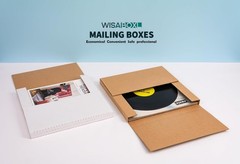 White Vinyl Record Mailers 12.8×12.8×1 inch LP Mailing Corrugated Cardboard B…