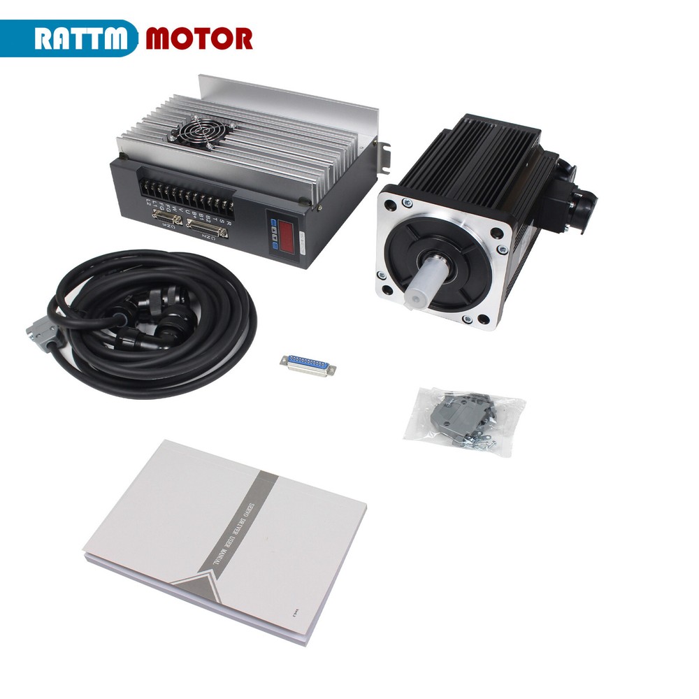 3.8KW 220V AC Servo Motor Driver CNC Controller Kit 15N.m 2500rpm φ22mm Shaft