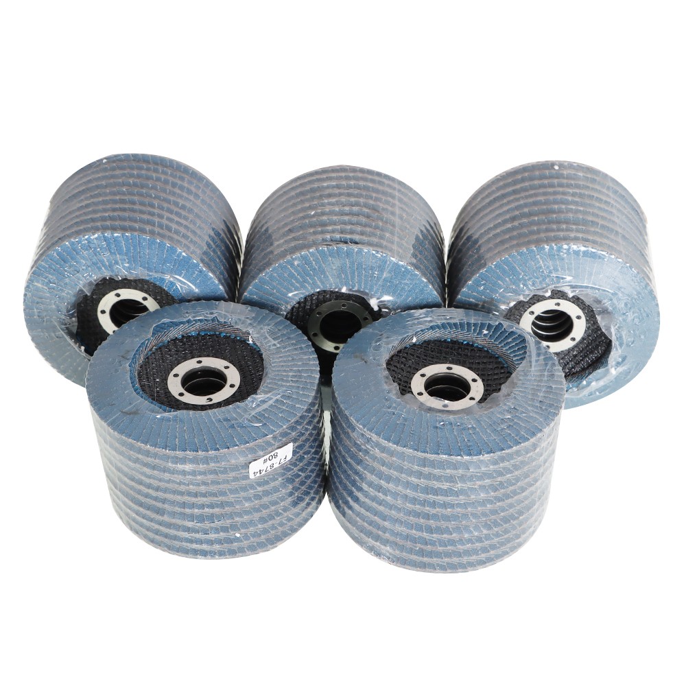 100 Piece 4-1/2 In x 7/8 In T29 80 Grit Premium Zirconia Flap Sanding Discs