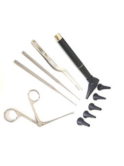 5pcs set Otoscope + 3″ Alligator Forceps Ear Nose Cleaning