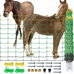 Electric Netting Fence Mesh Kit Goats Fencing 42.5″ H x 164′ L with Posts Spikes
