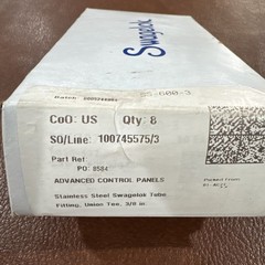 Box of 8 Swagelok Stainless Steel Union Tee Union Fitting, 3/8″ OD, SS-600-3