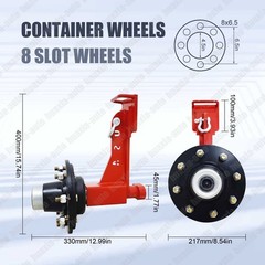 New upgrade superior Shipping Container Wheels/8x 6.5 Lug/Container mobile Kits