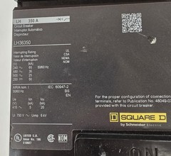 Square D LH36350 I-Line Circuit Breaker 350 Amp 600VAC 3P HACR Type