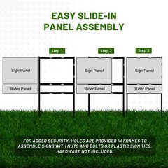 Real Estate Yard Sign Metal Frame, 18 x 24 Slide-In (1) Rider, Black (Pack of 5)