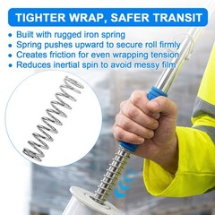 50″ Long Handle Pallet Stretch Wrap Dispenser Fits 2″-3″ Core &6″-20″ Roll Width