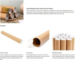 50 – 2″ x 26″ Round Cardboard Shipping Mailing Tube Tubes With End Caps