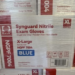 Synguard PF Nitrile Exam Gloves, Size XL, Case of 1,000